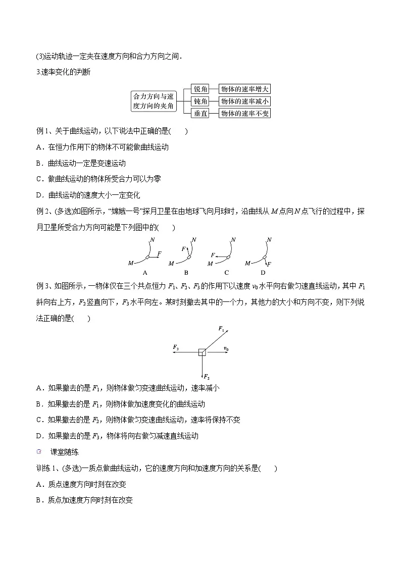 高三物理一轮复习精讲精练 第一讲 曲线运动 运动的合成与分解（原卷版）第2页