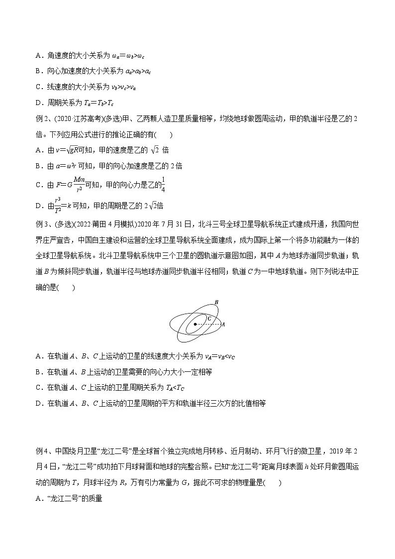 高三物理一轮复习精讲精练 第二讲 人造卫星与宇宙航行（原卷版）第3页