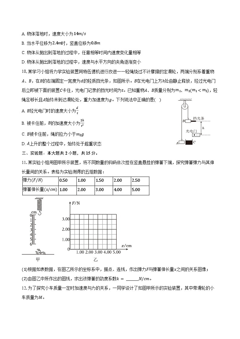 2024-2025学年四川省泸州市高一（上）期末物理试卷（含答案）第3页