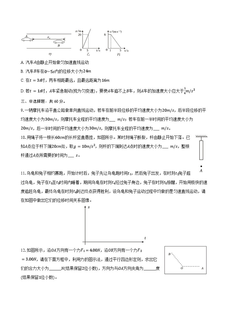 2025-2026学年福建省福州三中高一（上）期中物理试卷（含答案）第3页