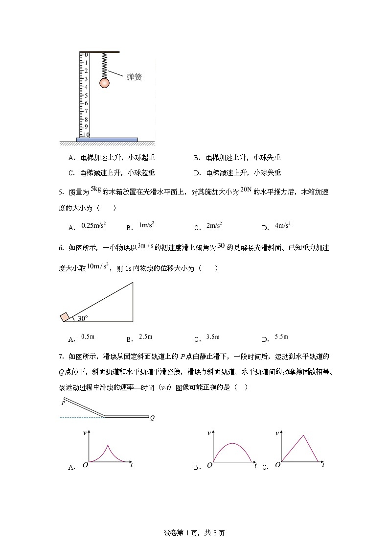 湖北省黄冈市黄梅县育才高级中学2025-2026学年高一上学期12月月考物理试卷（Word版附答案）第2页