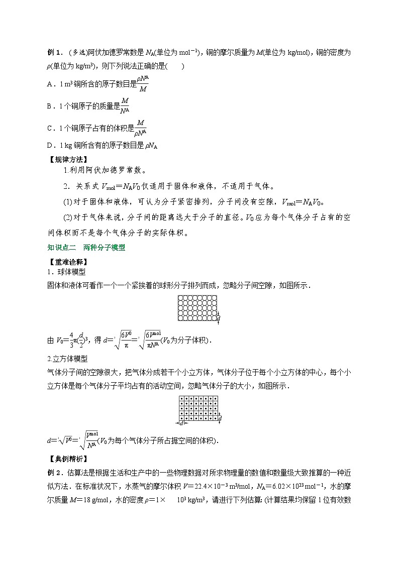 （人教版）选择性必修第三册高二物理同步讲义1.1分子动理论的基本内容（第1课时）（原卷版）第2页