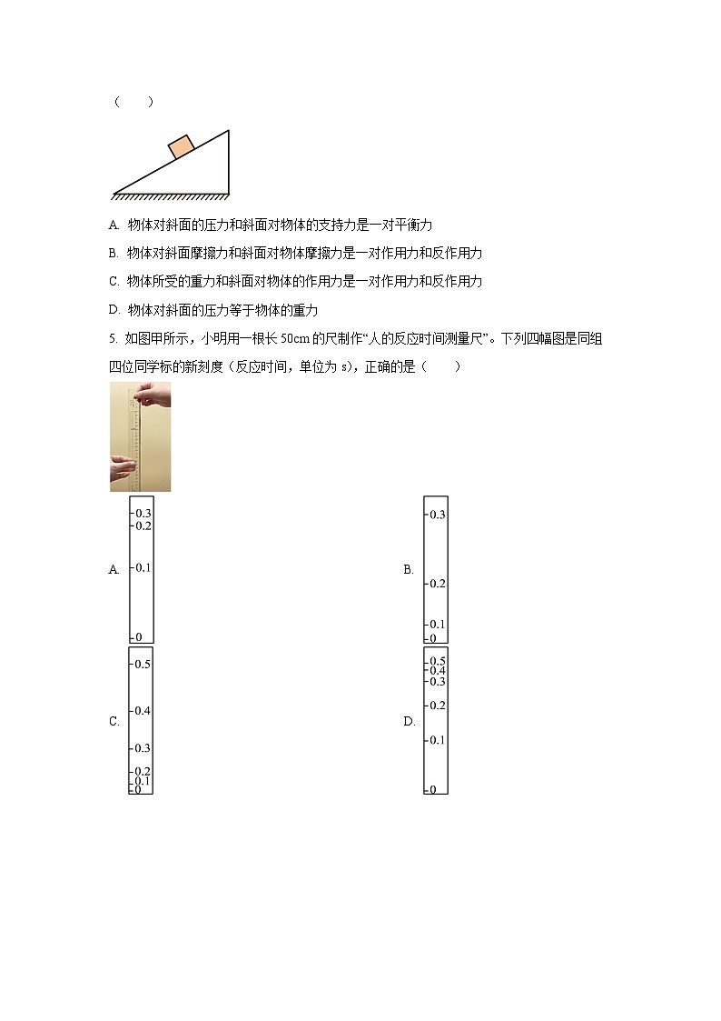 江苏省宿迁市2025-2026学年高一上学期期中调研物理试卷（学生版）第2页
