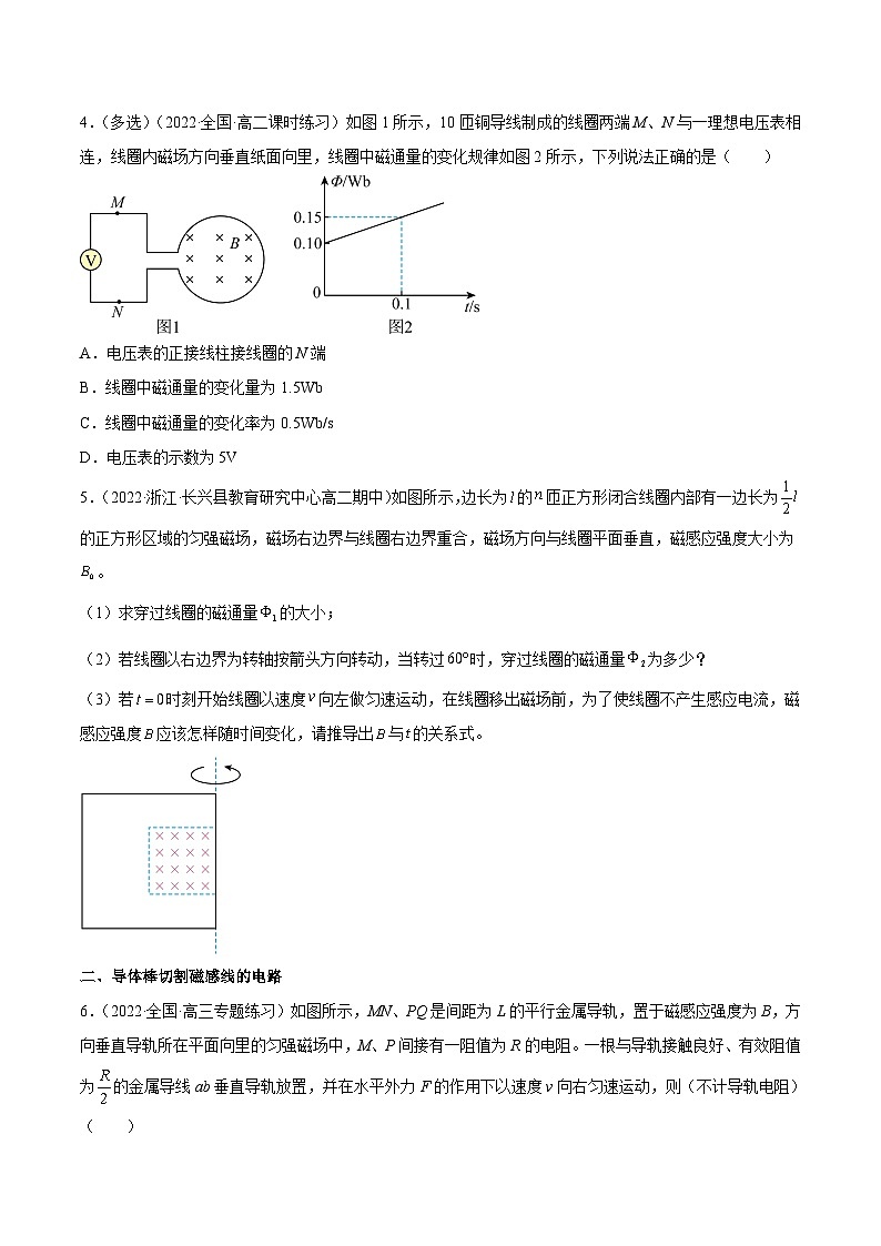 （人教版）选择性必修第二册高二物理同步课后对点巩固练习2.2法拉第电磁感应定律01（原卷版）第2页