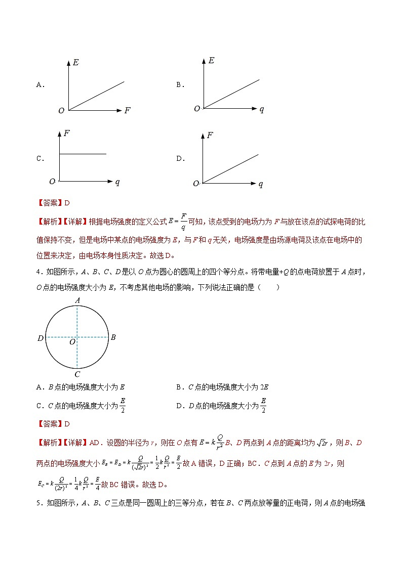 （人教版）必修第三册高二物理同步考点课后培优练习9.3 电场 电场强度（解析版）第3页