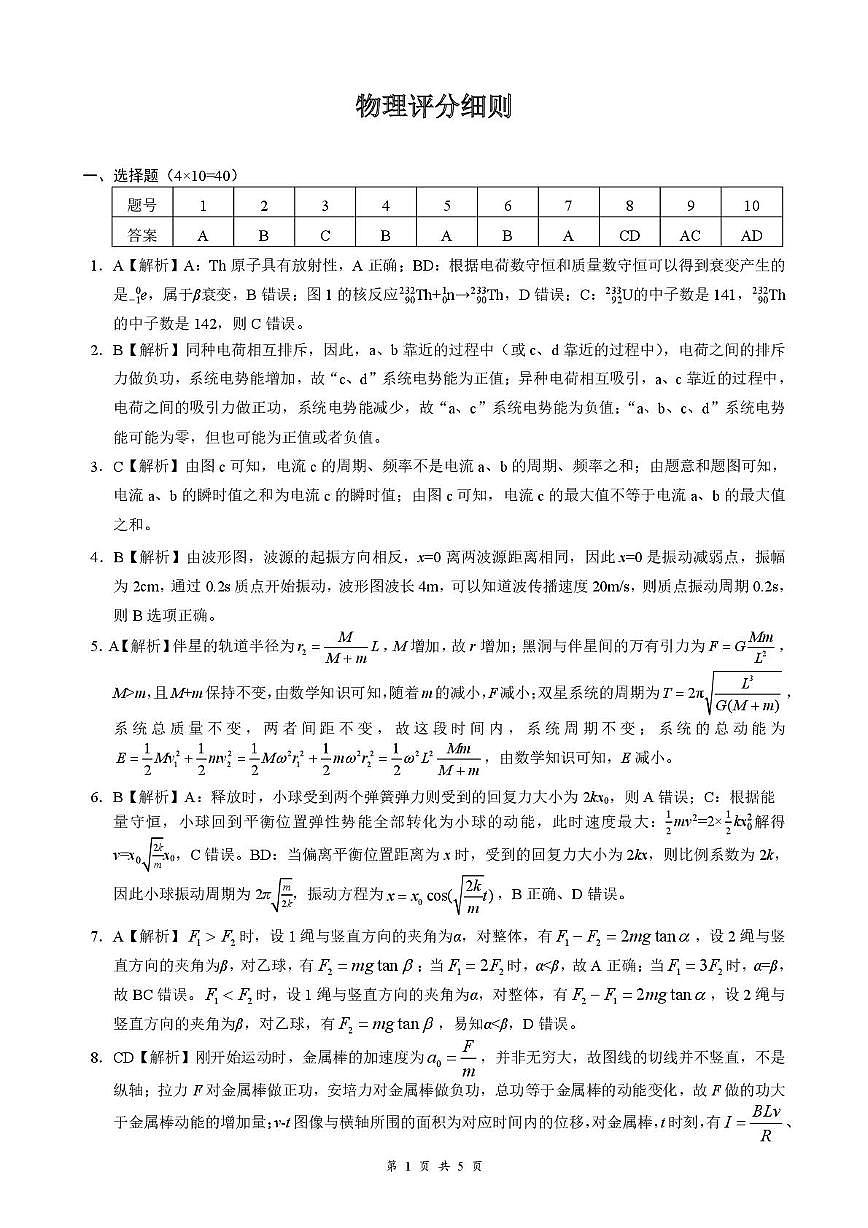 物理评分细则第1页