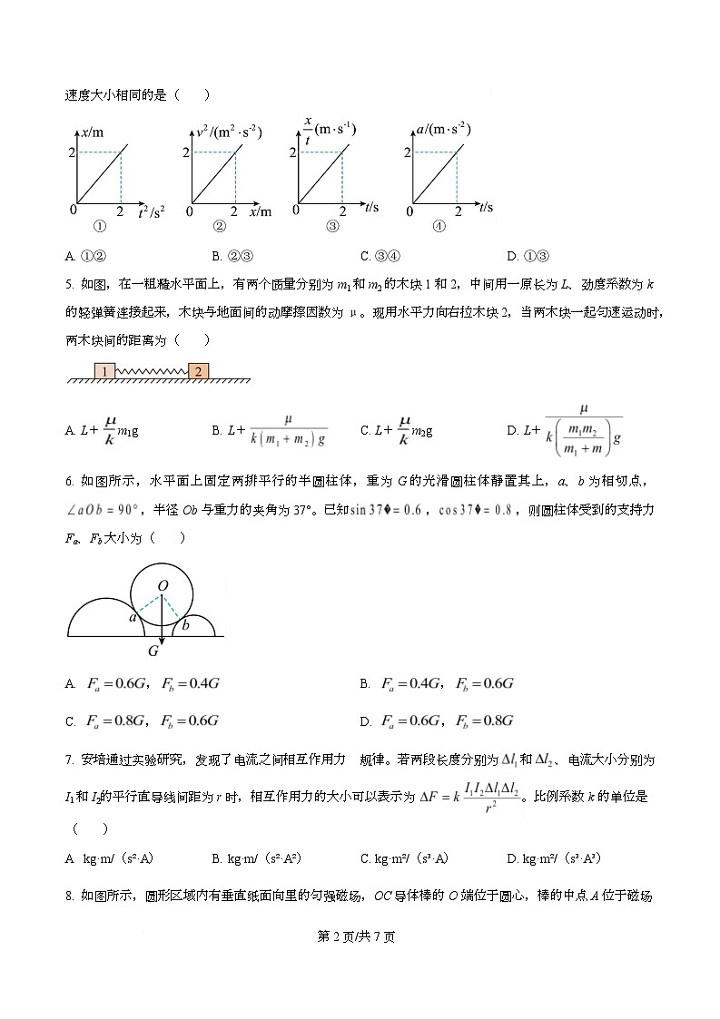 2026届四川省仁寿第一中学（北校区）高三上学期一模物理试题（原卷版）第2页