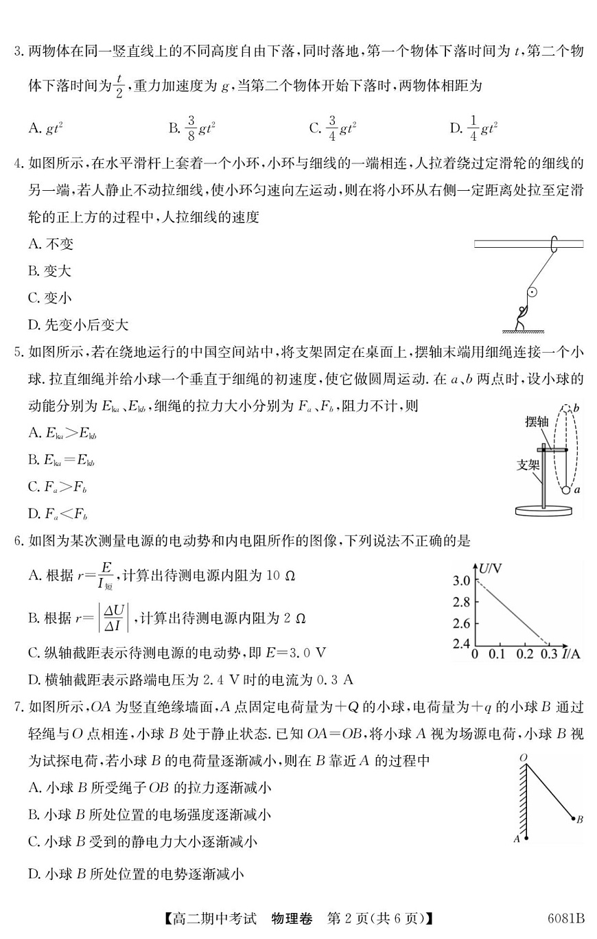 广西南宁市4+N联盟学校2025-2026学年高二上学期期中考试物理试卷第2页