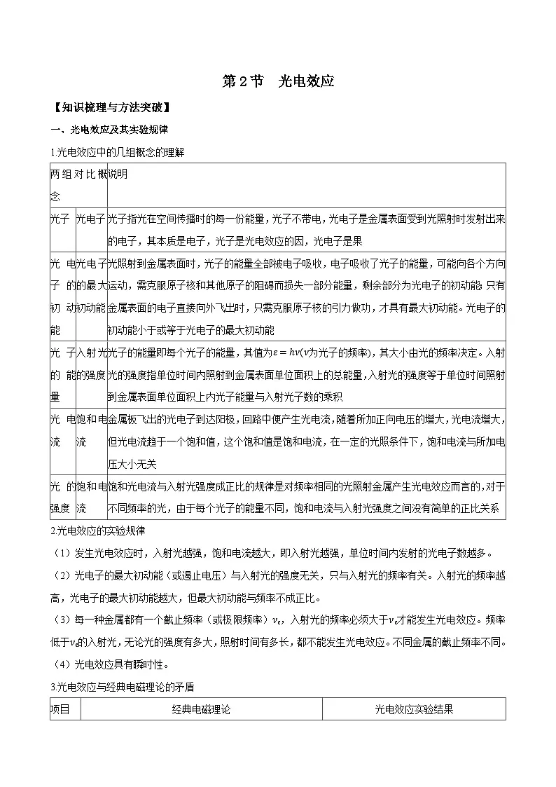 （人教版）选择性必修第三册高二物理同步导学案4.2 光电效应（原卷版）第1页