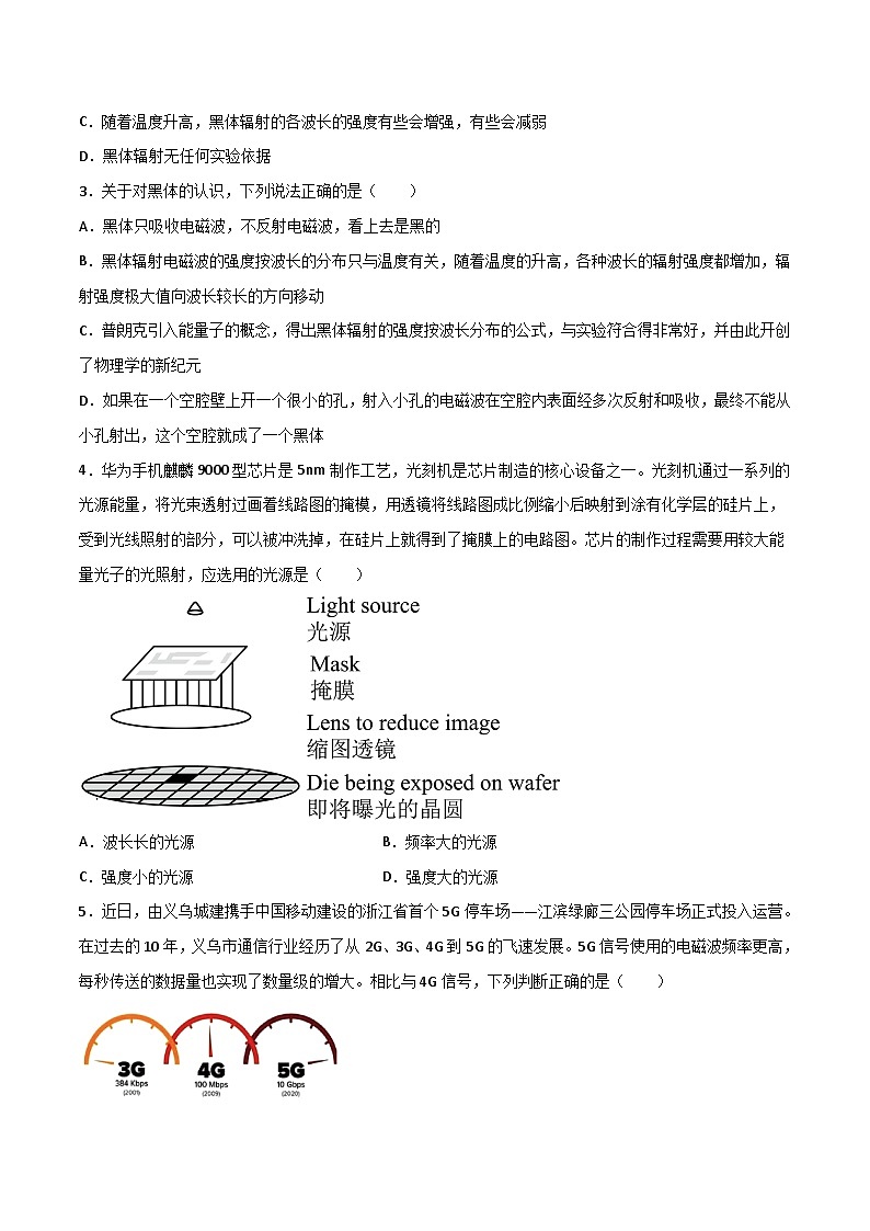（人教版）选择性必修第三册高二物理同步导学案4.1 普朗克黑体辐射理论（原卷版）第3页
