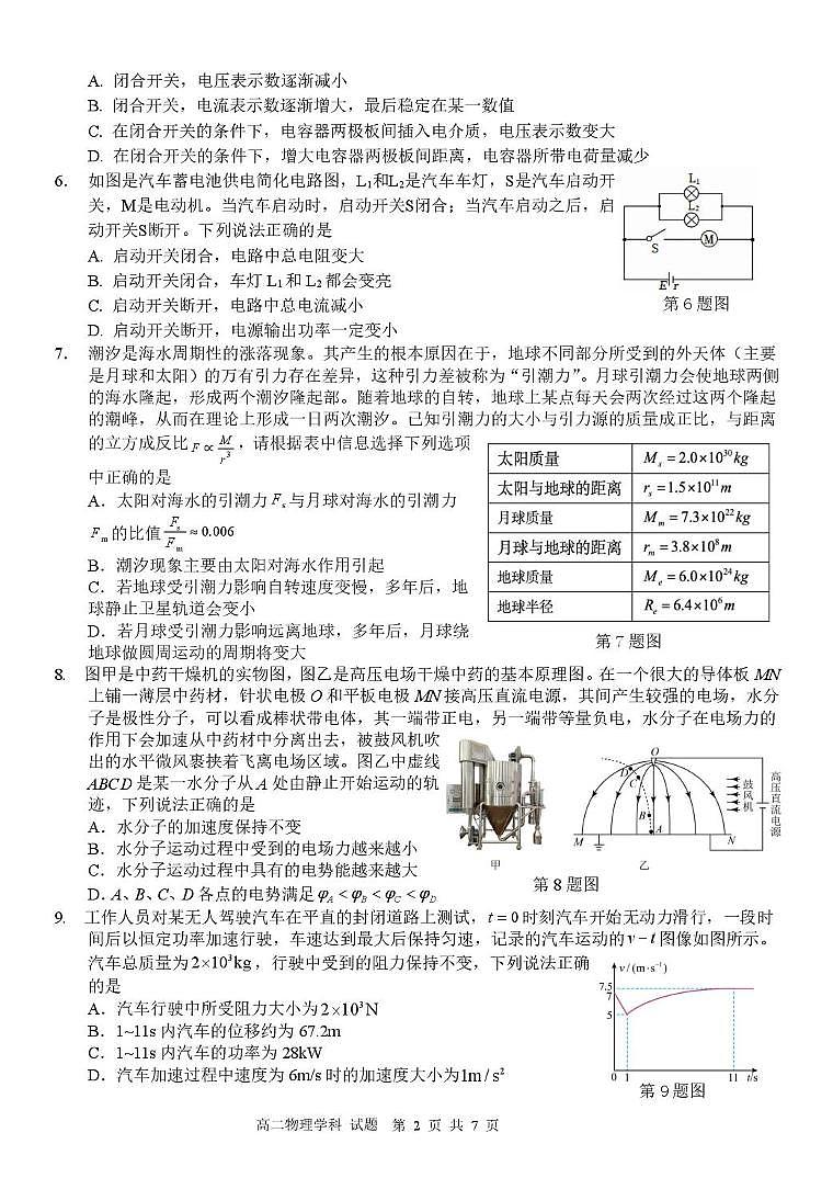 浙江北斗星盟2025-2026学年高二上学期12月月考物理试题第2页