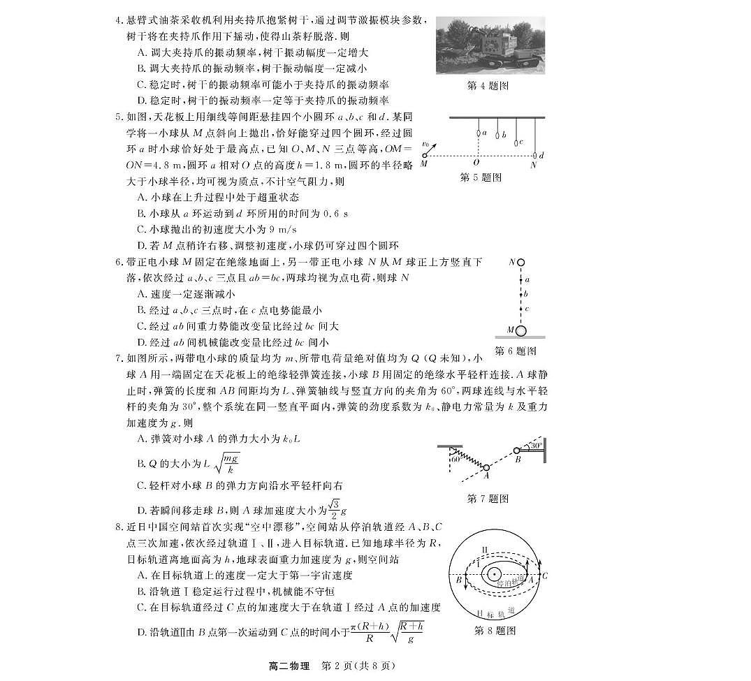 物理--浙江强基联盟2025年12月高二联考试卷第2页