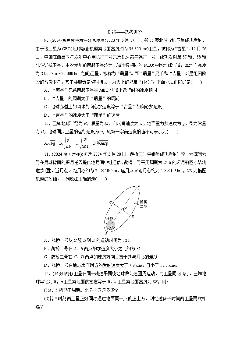 高一物理（人教版必修二）试题课时跟踪检测（14）宇宙航行（Word版附解析）第3页