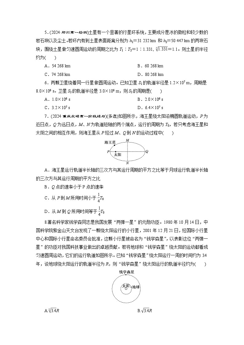 高一物理（人教版必修二）试题课时跟踪检测（11）行星的运动（Word版附解析）第2页
