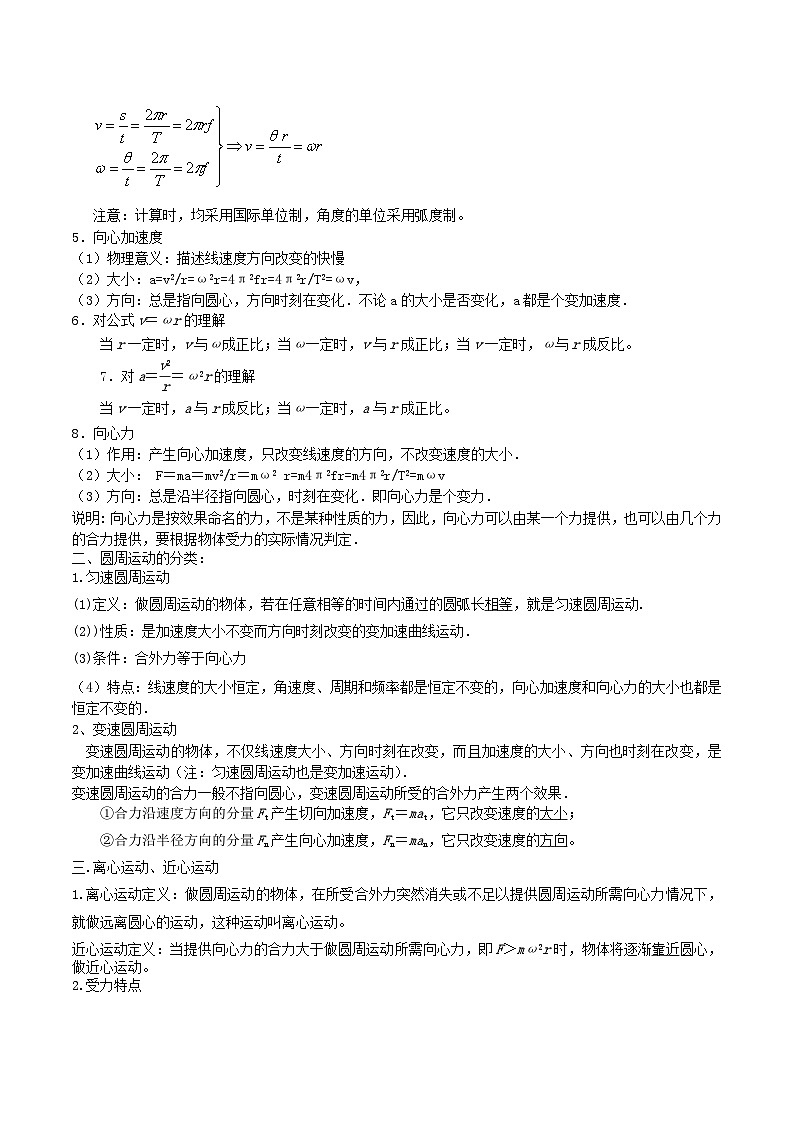 高考物理一轮复习考点分类训练4.3曲线运动-圆周运动-（原卷版）第2页
