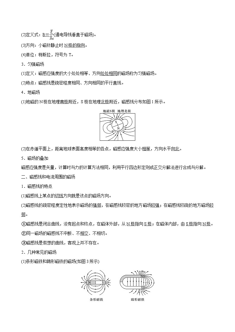 高考物理一轮复习考点分类训练10.1磁场--磁场及磁场对通电导线的作用力（原卷版）第2页