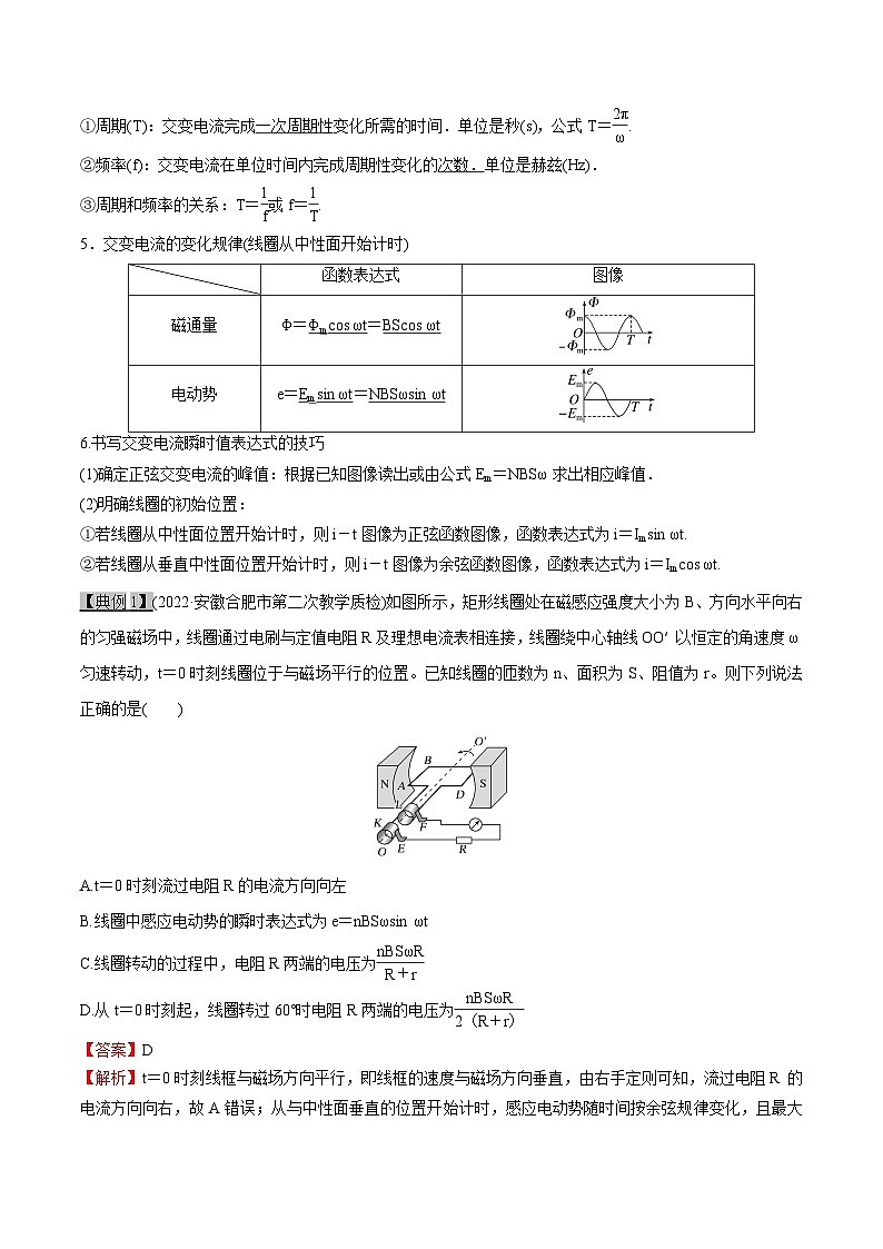 高考物理一轮复习考点分类训练12.1交变电流-交变电流的产生和描述（原卷版）第2页