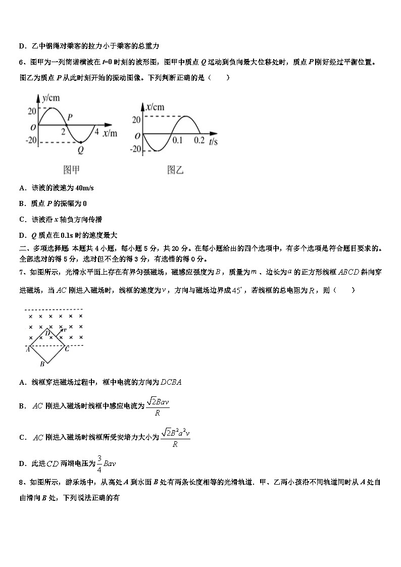 2026届阿里市高三下学期第六次检测物理试卷含解析第3页