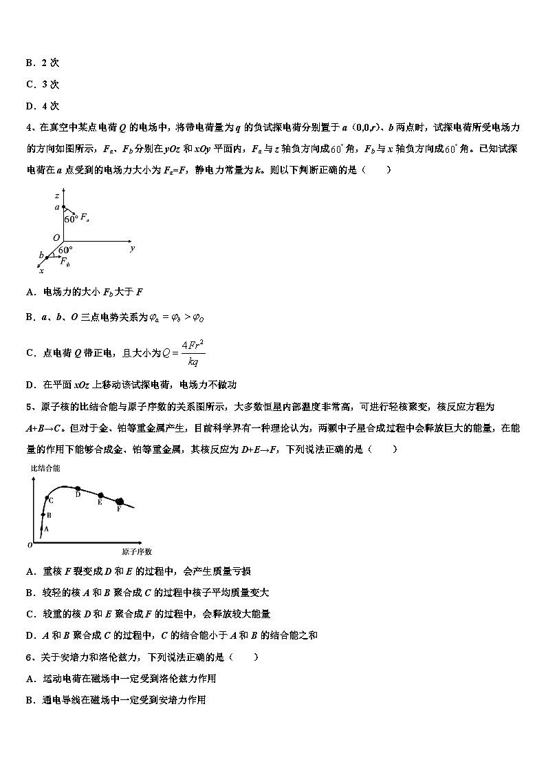 2026届安徽定远示范高中高三下学期第六次检测物理试卷含解析第2页