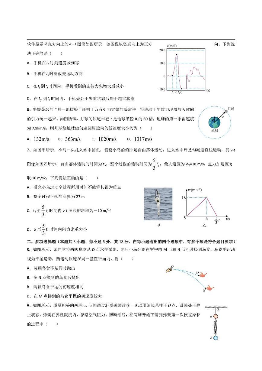 2025-2026学年高三上12月月考物理科答案第2页