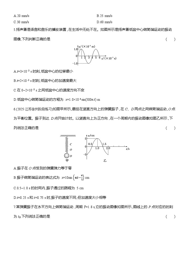 高二物理（人教版选择性必修一）试题课时跟踪检测2.2简谐运动的描述（Word版附解析）第2页