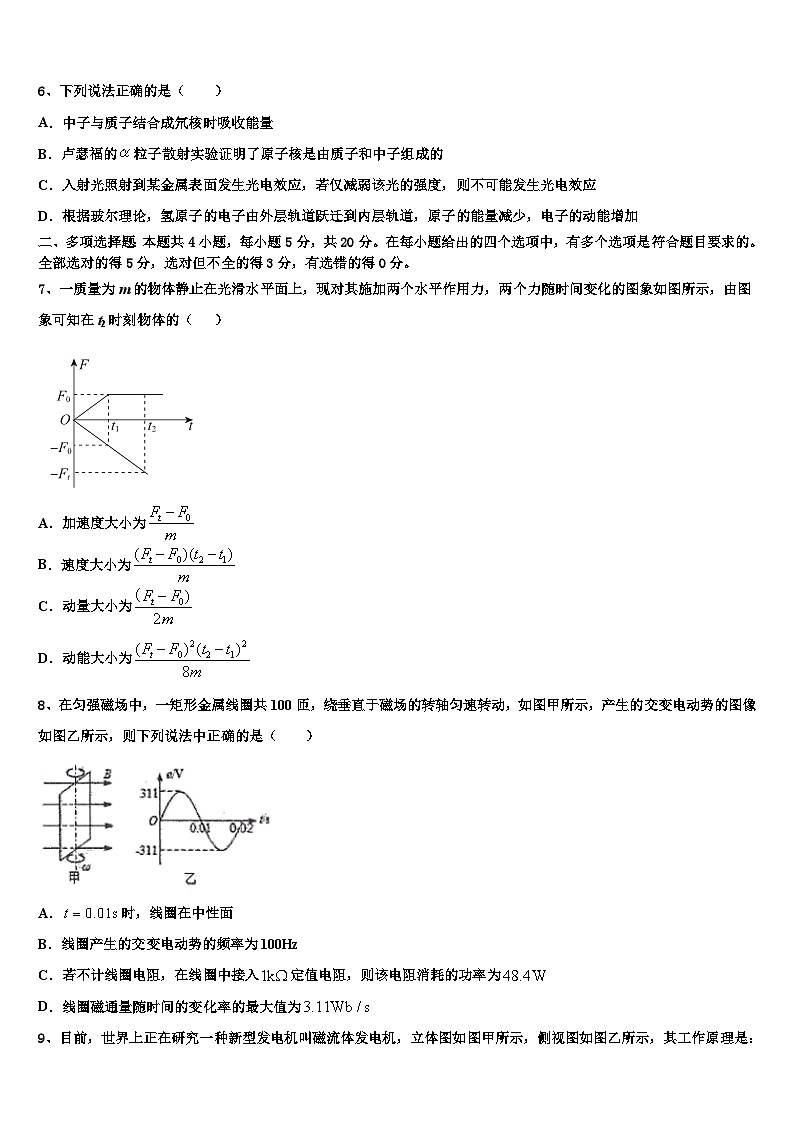 2026届安徽省合肥双凤高级中学高考物理二模试卷含解析第3页