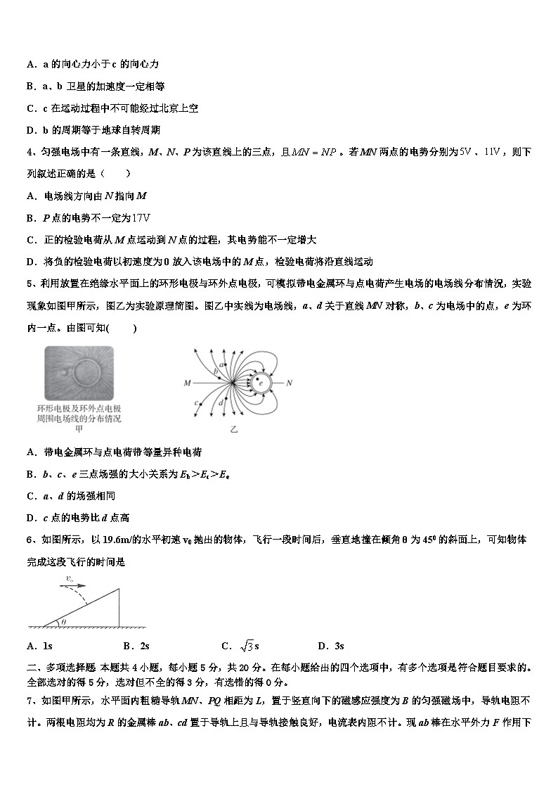2026届安徽省合肥市巢湖市高考压轴卷物理试卷含解析第2页