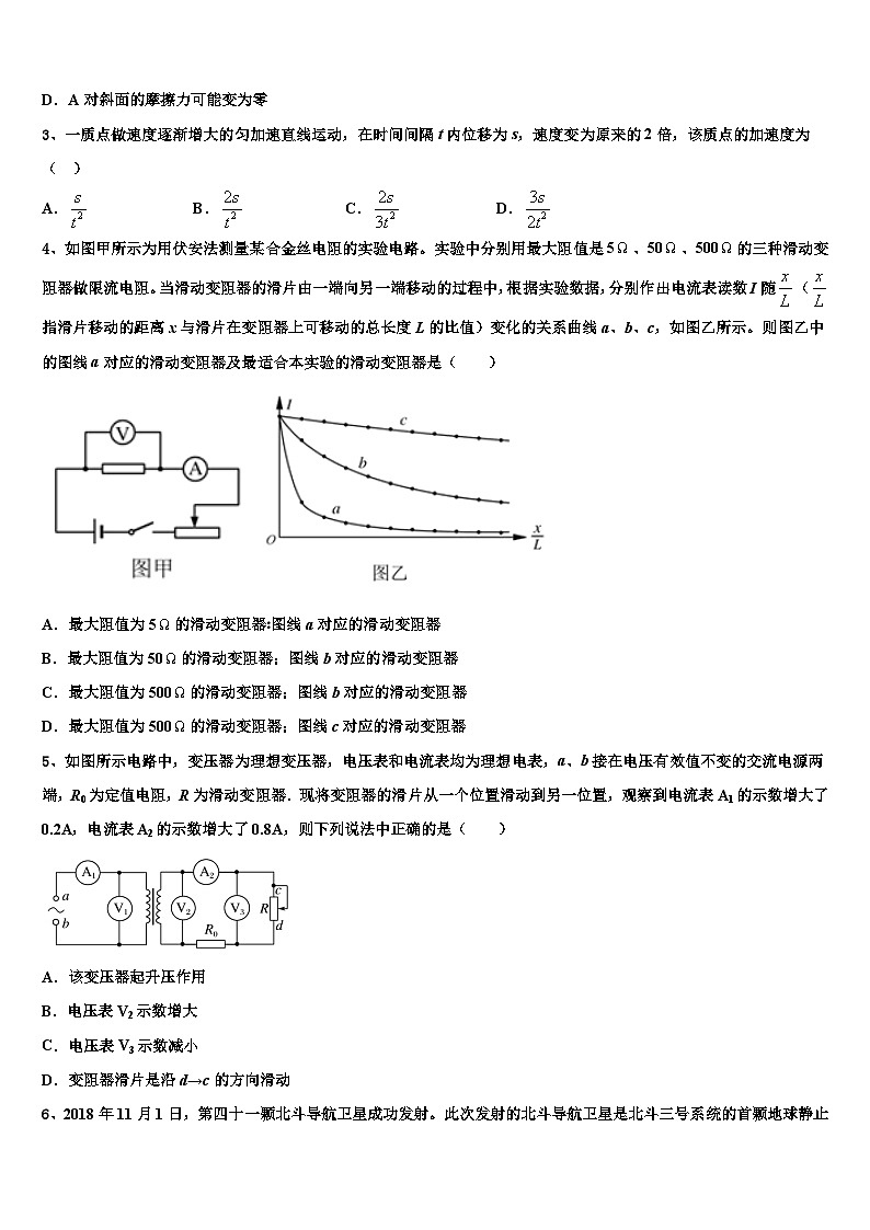2026届安徽省合肥市肥东县新城高升学校高考压轴卷物理试卷含解析第2页