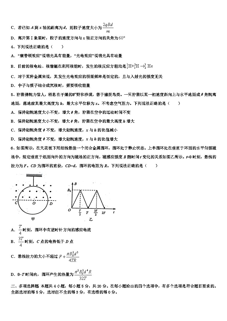 2026届安徽省合肥市示范中学高考冲刺押题（最后一卷）物理试卷含解析第2页