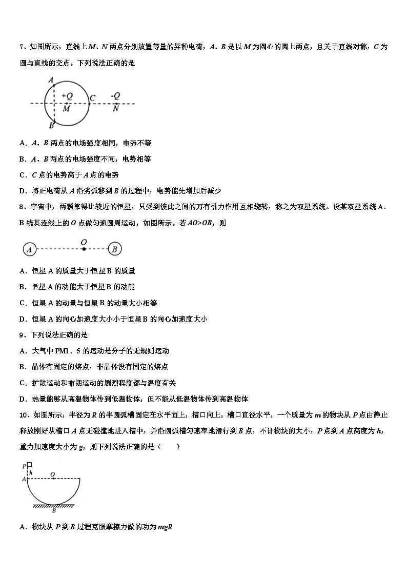 2026届安徽省合肥市区属中学高考全国统考预测密卷物理试卷含解析第3页