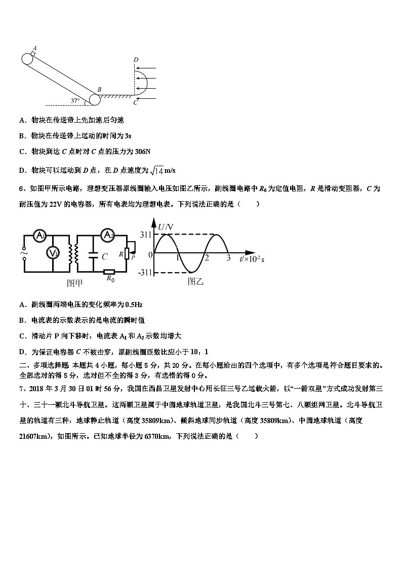 2026届安徽省定远炉桥中学高考仿真模拟物理试卷含解析第3页
