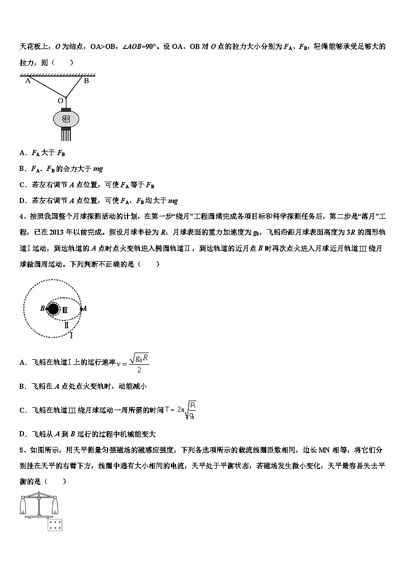 2026届安徽省定远县二中高考物理三模试卷含解析第2页