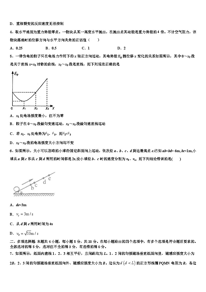 2026届安徽省巢湖市高考冲刺模拟物理试题含解析第2页