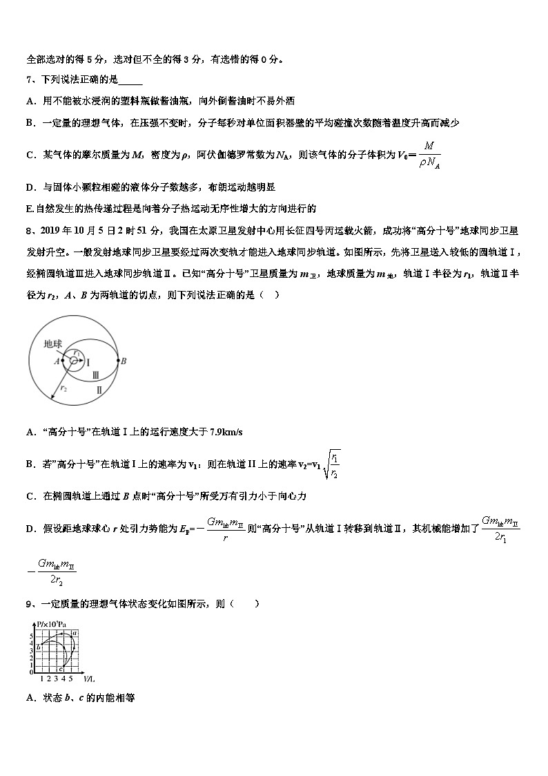 2026届安徽省部分省示范中学高考考前模拟物理试题含解析第3页