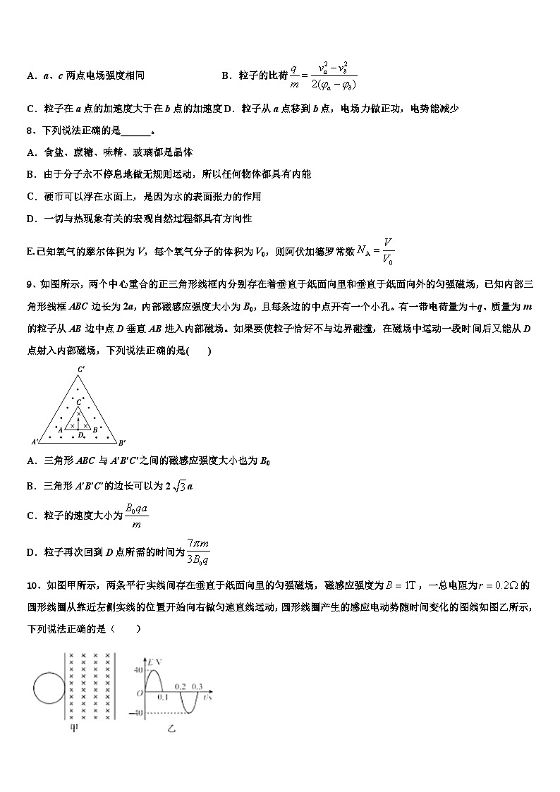 2026届安徽省池州市东至二中高考冲刺物理模拟试题含解析第3页