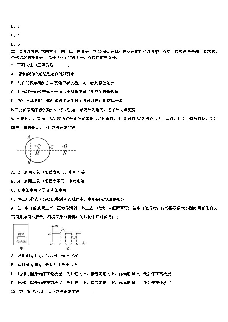 2026届安徽省安庆市怀宁县第二中学高考物理倒计时模拟卷含解析第3页
