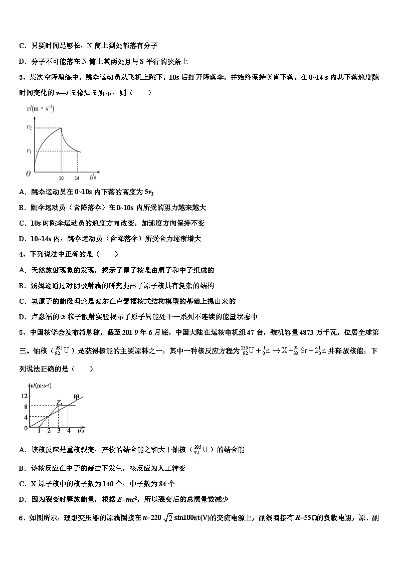 2026届安徽省定远育才学校高考物理考前最后一卷预测卷含解析第2页
