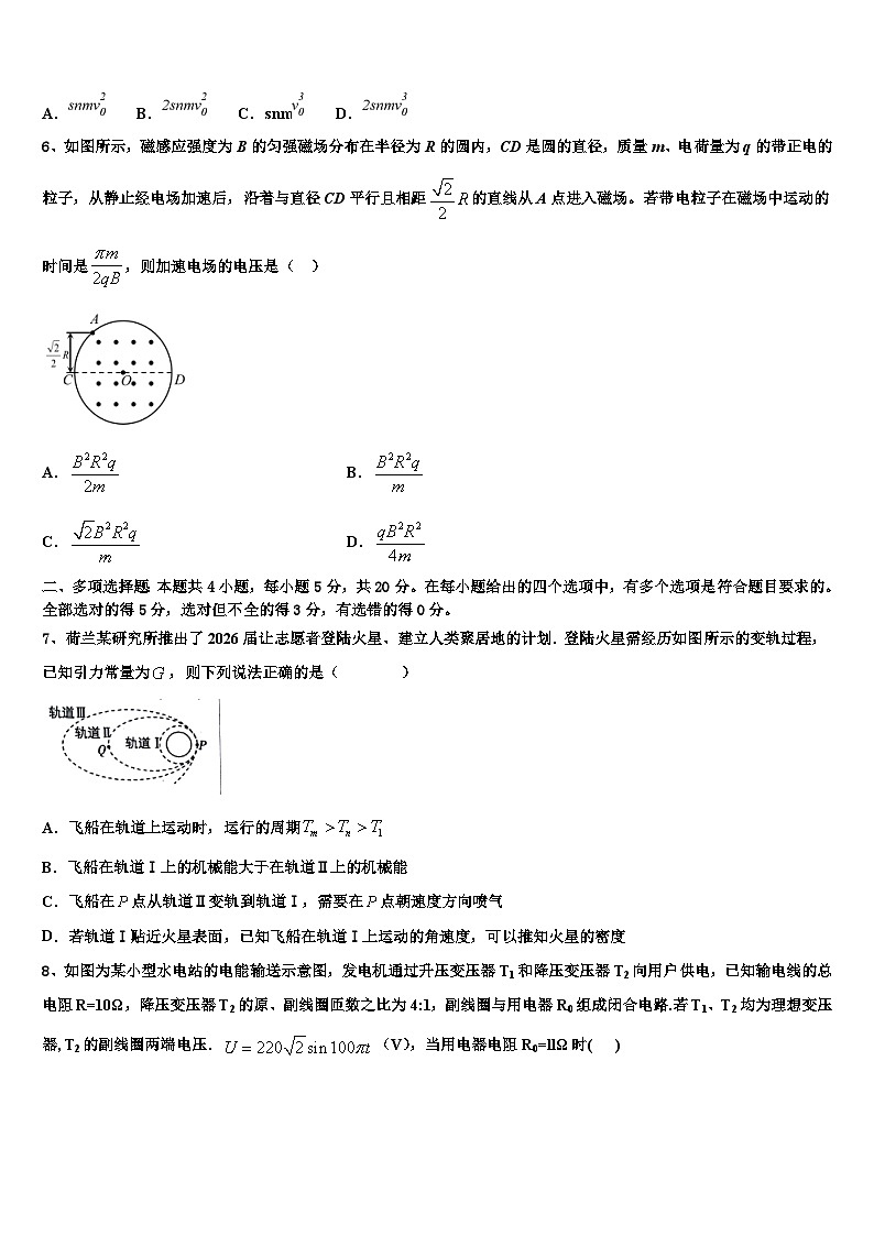 2026届安徽省肥东县圣泉中学高考物理倒计时模拟卷含解析第2页