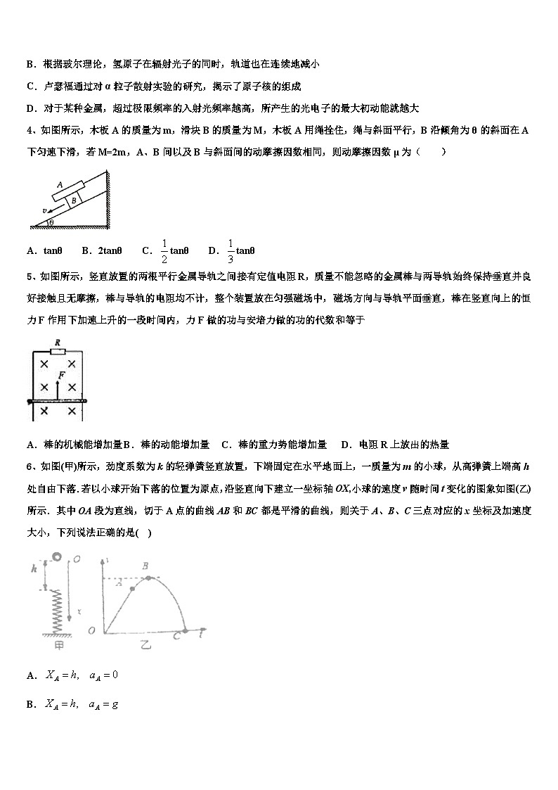 2026届安徽省淮北师大学附属实验中学高三最后一卷物理试卷含解析第2页