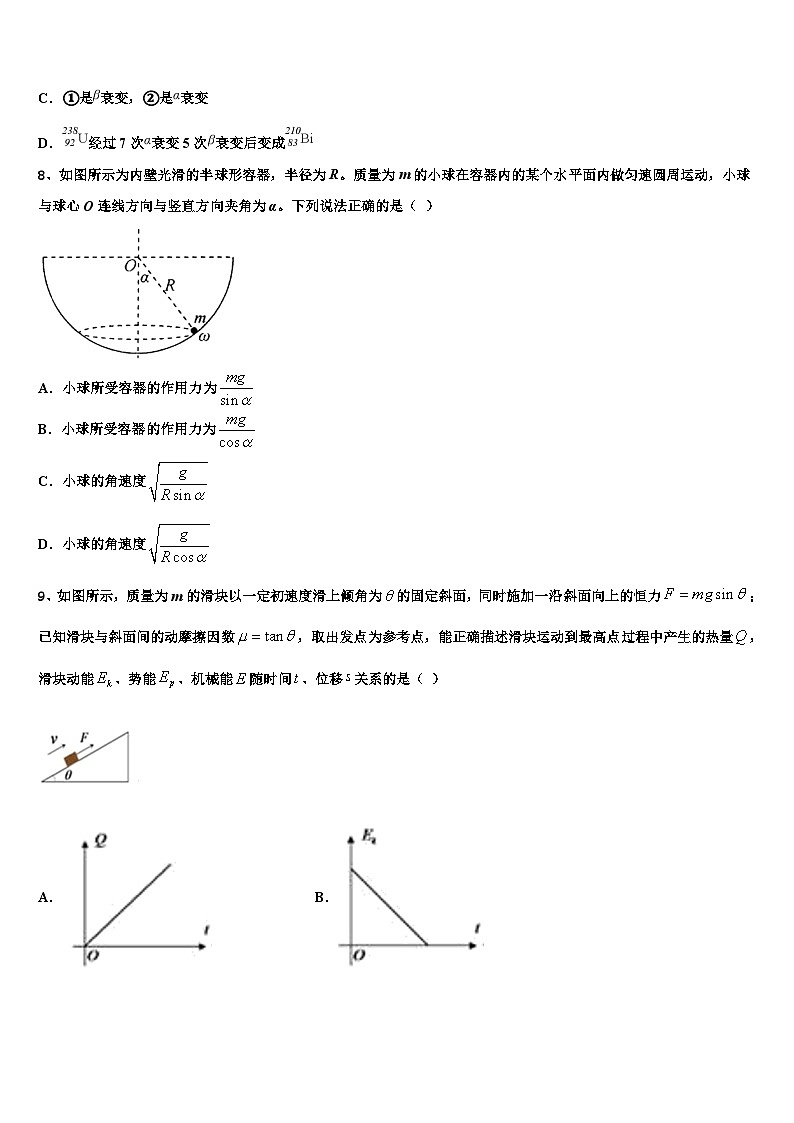 2026届安徽省淮南市第一中学高考考前提分物理仿真卷含解析第3页