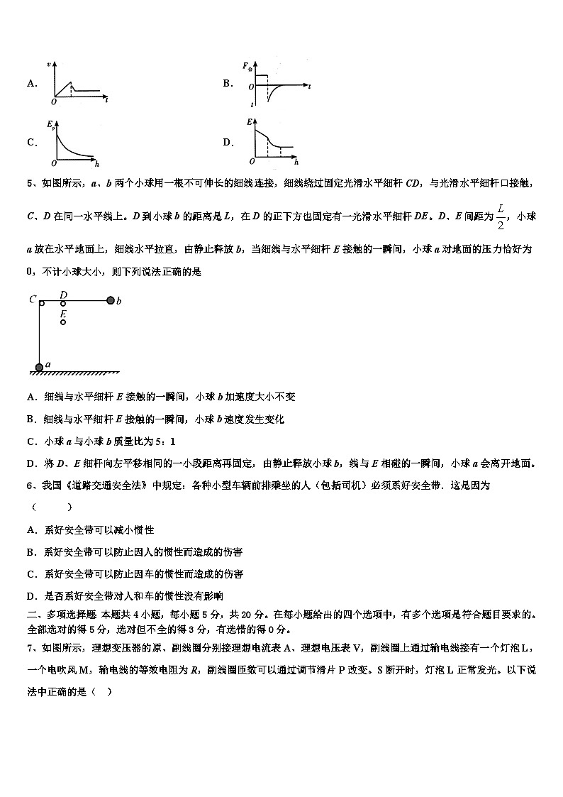 2026届安徽省黄山市徽州中学高考考前模拟物理试题含解析第2页