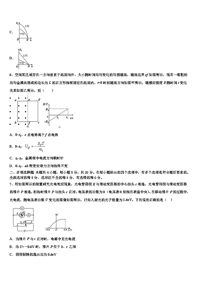 2026届安徽省界首市高考物理必刷试卷含解析第3页