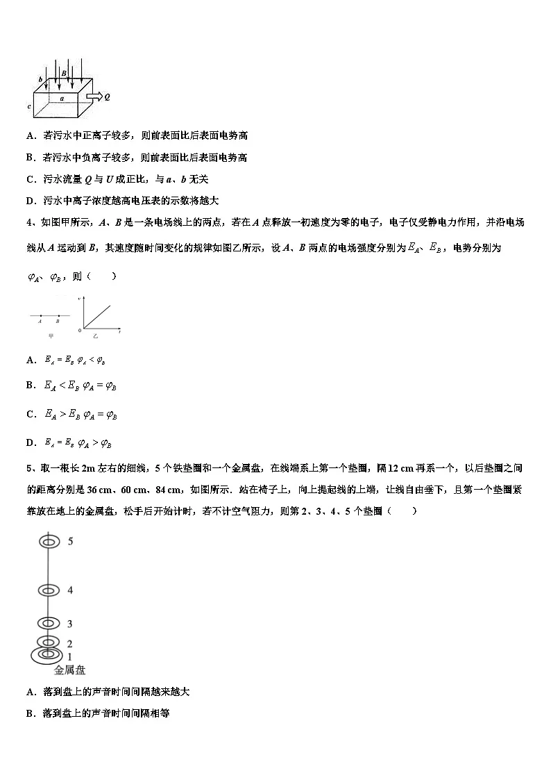 2026届安徽省江淮名校高考物理考前最后一卷预测卷含解析第2页