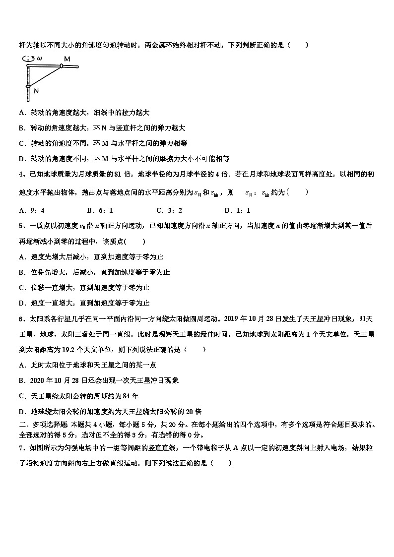 2026届安徽省舒城中学高考物理四模试卷含解析第2页