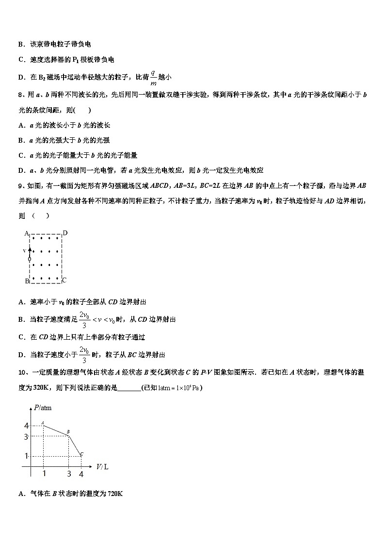2026届安徽省铜陵一中、阜阳一中高考物理五模试卷含解析第3页