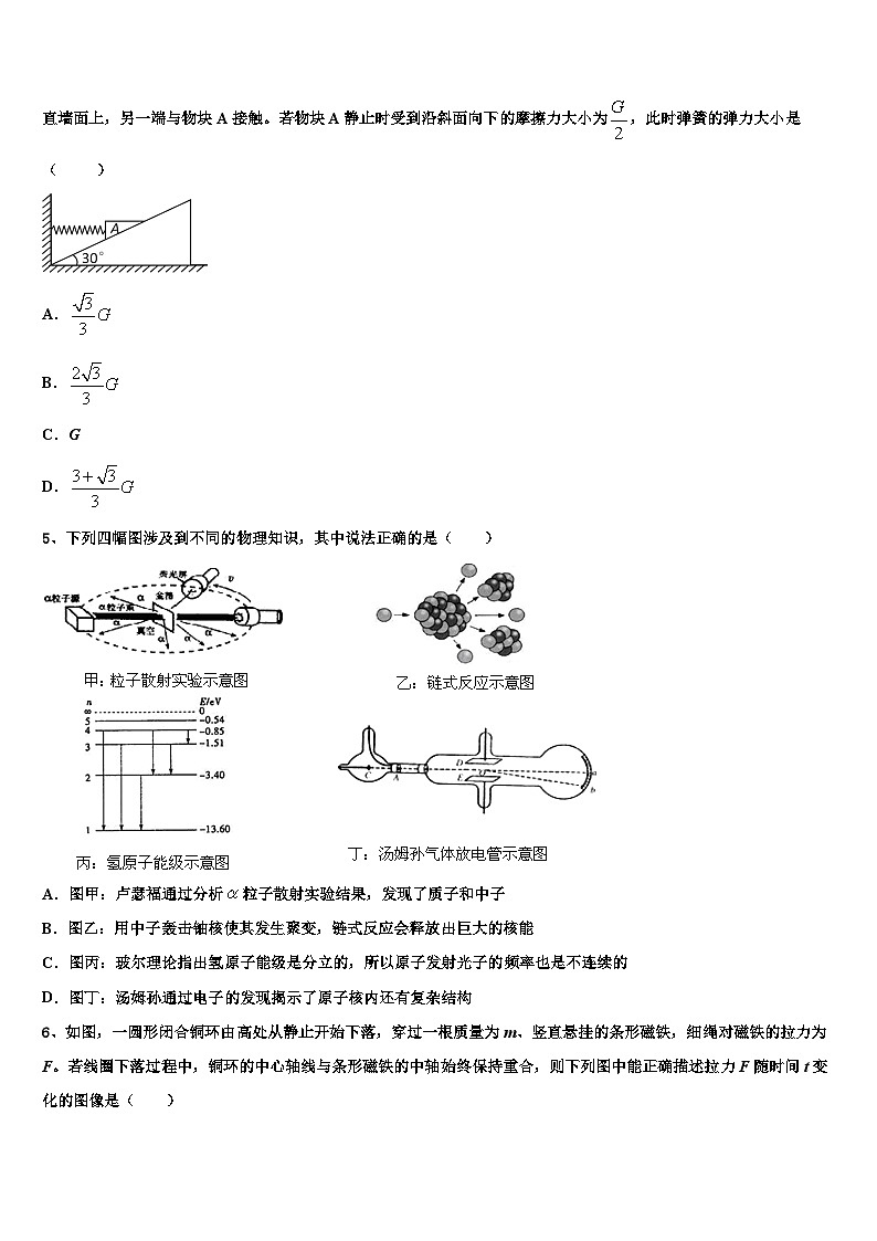 2026届安顺市重点中学高考考前提分物理仿真卷含解析第2页