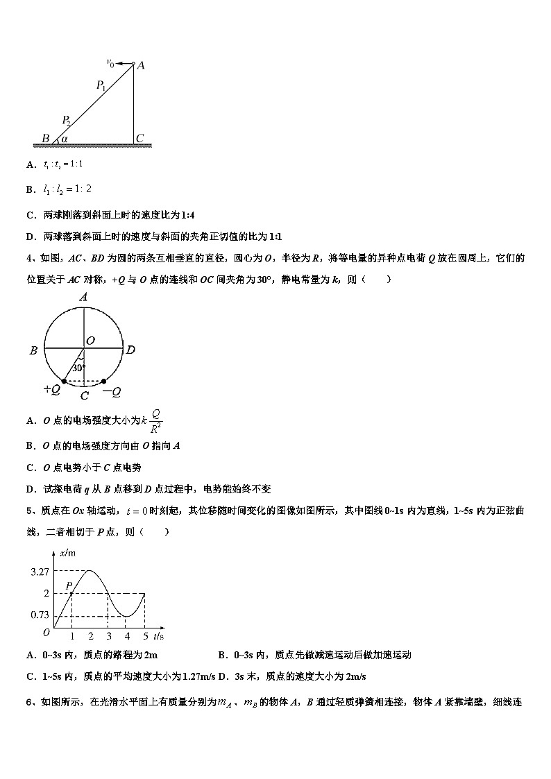 2026届巴中市重点中学高考物理五模试卷含解析第2页
