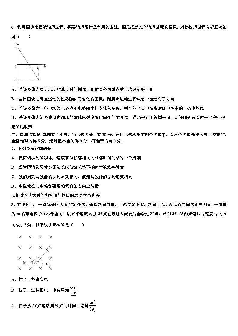 2026届安徽省芜湖市重点中学高考物理四模试卷含解析第3页