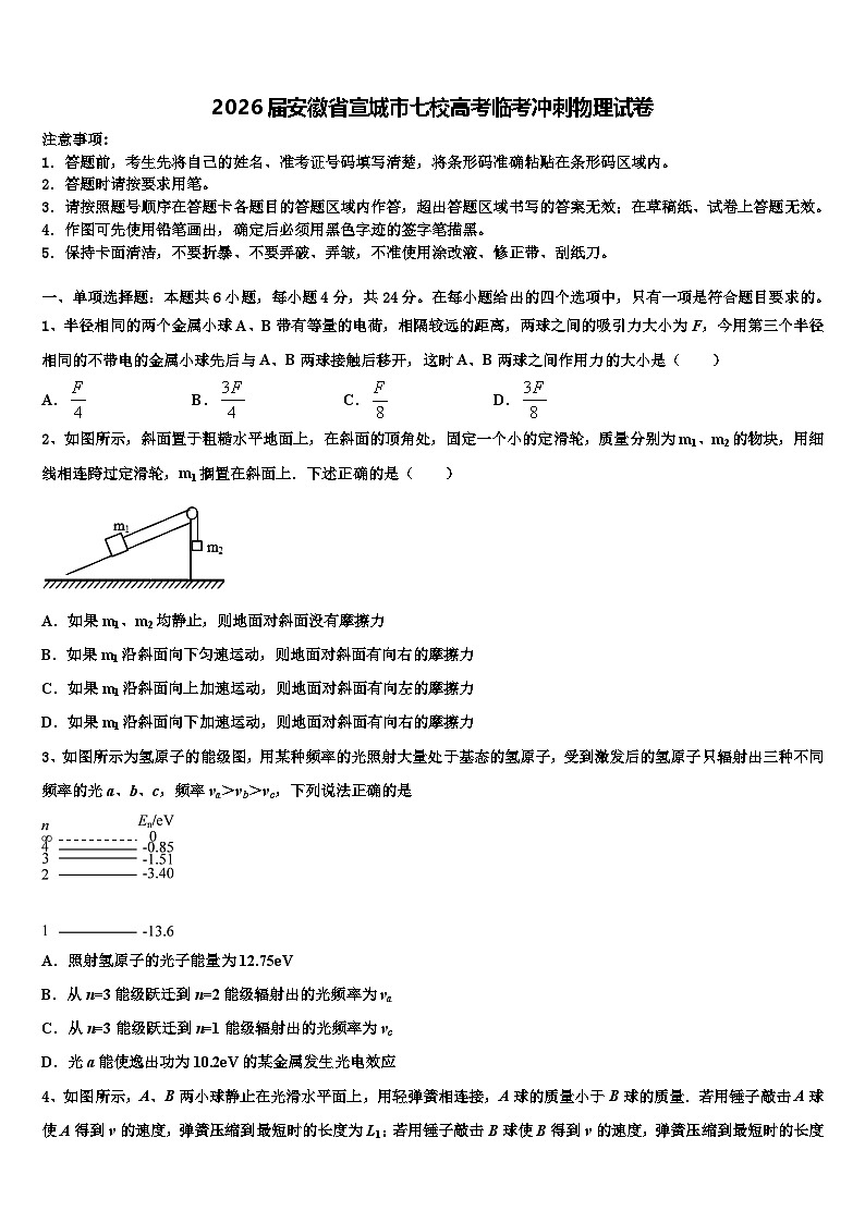 2026届安徽省宣城市七校高考临考冲刺物理试卷含解析第1页