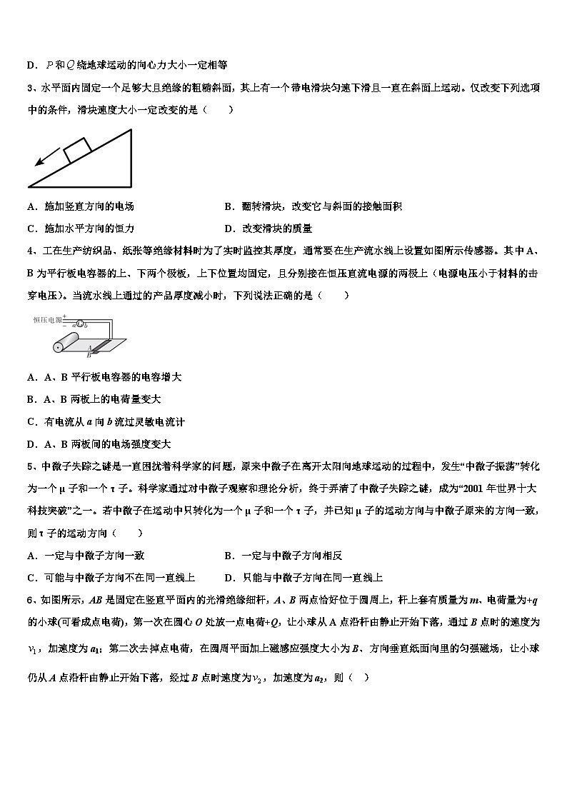 2026届安徽省滁州市海亮外国语学校高三下第一次测试物理试题含解析第2页